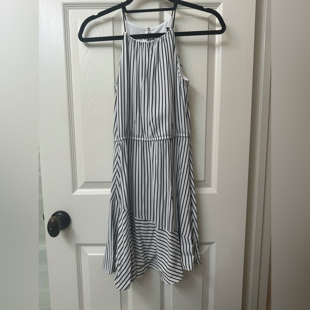 Aqua black seer sucker dress. Size: small